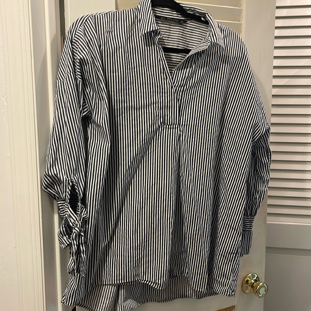Blue and White Zara Top